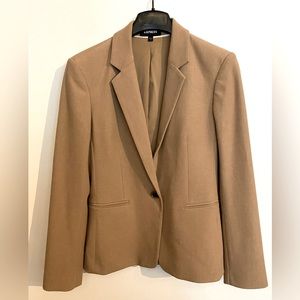 Express tan one-button blazer. Size 8.
